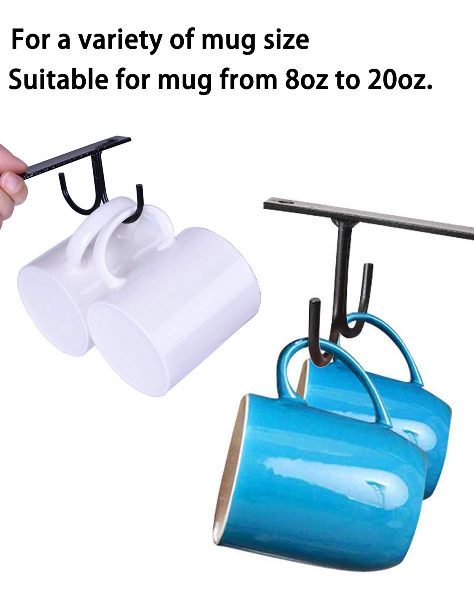 Portabicchieri sotto l'armadio 12 ganci Ganci per tazze da caffè Semplice Tazza da caffè Organizzatore Gancio per tazze per Bar Utensili da cucina Display
