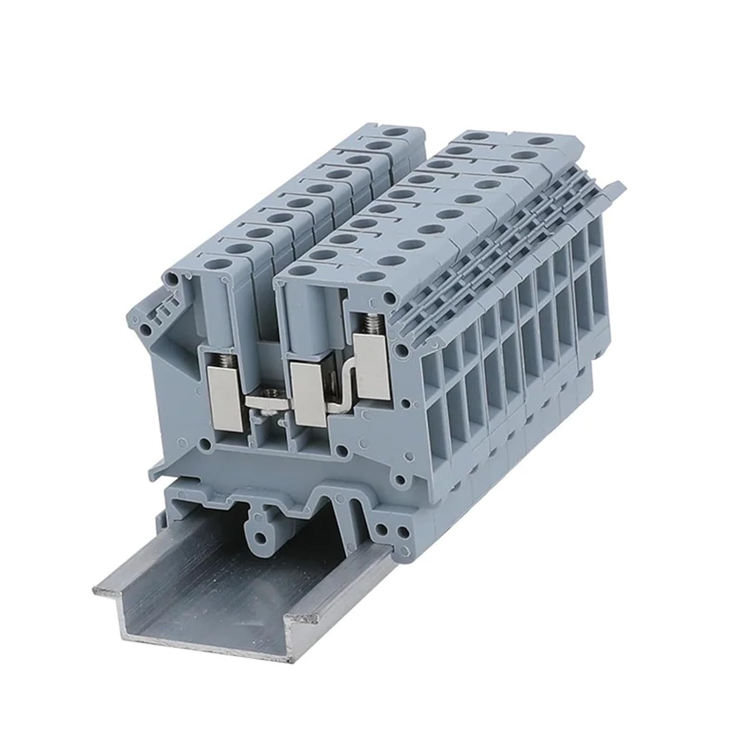 10Pcs Type UK-5-TWIN Din Mount Universal Wiring Conductor Connector 24-12 AWG Thin Modular Screw Terminal Blocks