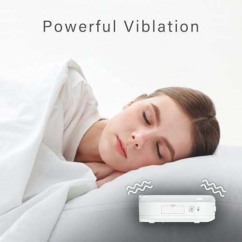 Miniatura 3 de GDT Global Dream Technology Reloj despertador con luz de amanecer con vibración, durmientes pesados, dormitorio, con simulación de amanecer, ayuda
