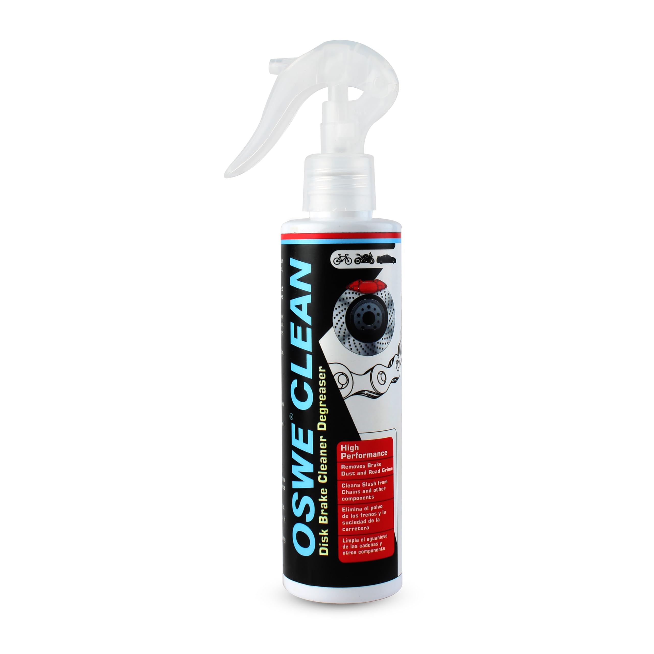 OSWE Clean Motorcycle, Bicycle Chain and Disk Brake Cleaner Degreaser spray|For All bike Chains|Heavy duty|Chain and Sproket cleaner|200ml with wiping tissue|High performance NO GAS-image-13