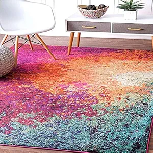 Status Contract 3D Printed Vintage Persian Carpet Rug Runner for Bedroom/Living Area/Home with Anti Slip Backing (4X 6 Feet-Medium , Multi)-Pack of 1
