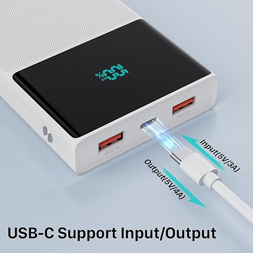 Miniatura 9 de Cargador portátil con 2 cables integrados (USB-C e iOS), cargador de teléfono duradero de carga rápida PD de 13000 mAh con pantalla LED, cargador de