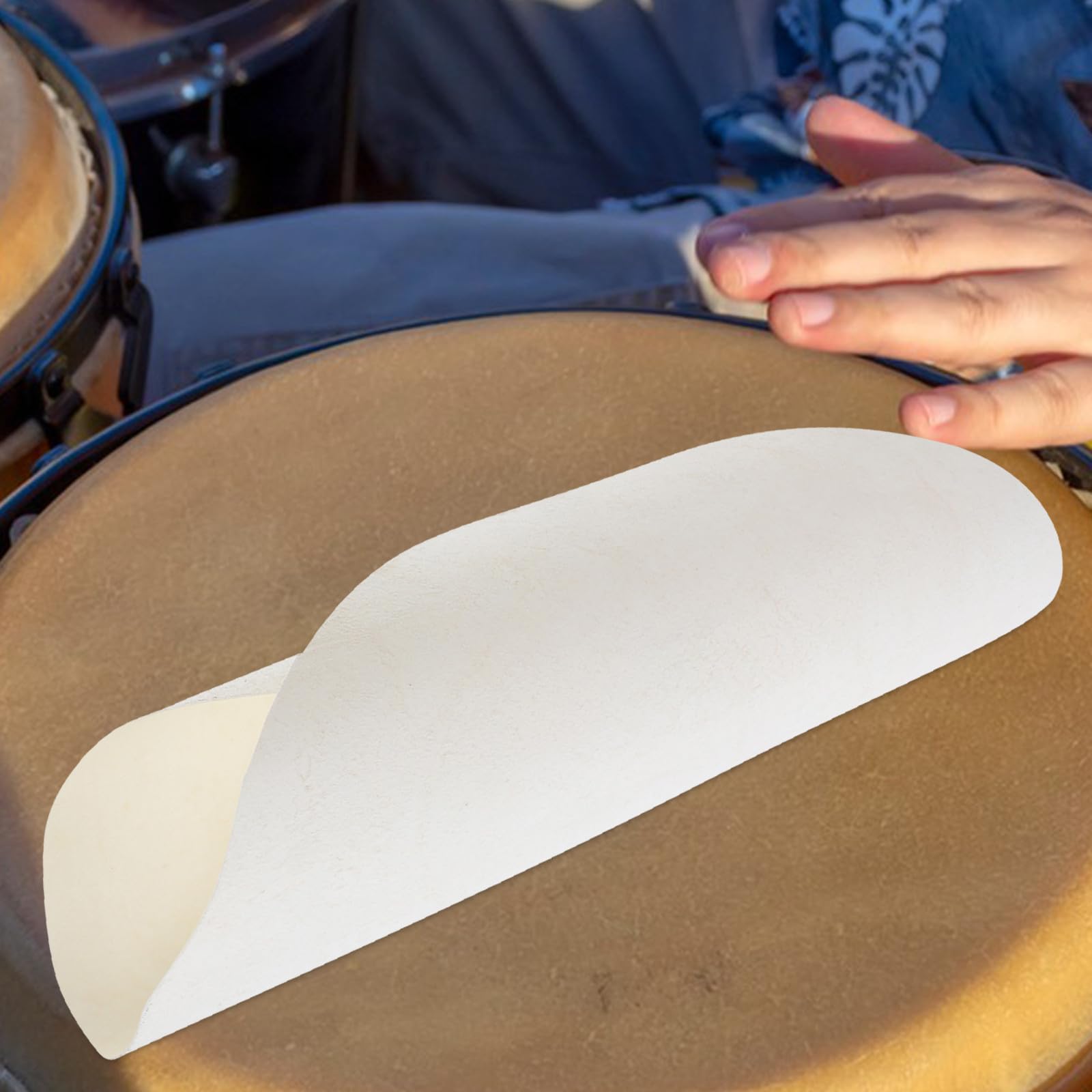 GALPADA Piel de Cabra en Actuaciones Profesionales al Aire Libre Redonda de 45cm Repuesto Fácil de Reemplazo para Djembé Africano para Instrumentos de Percusión