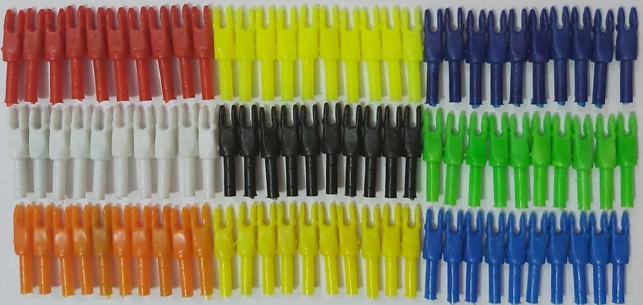 Indian Round Nock Plastic Nock Bamboo Arrow Nock 25 Pieces Plastic Archery Arrow Nocks for Arrows Arrow Set |Feathers |Kids Bow Kit| Holder Nock