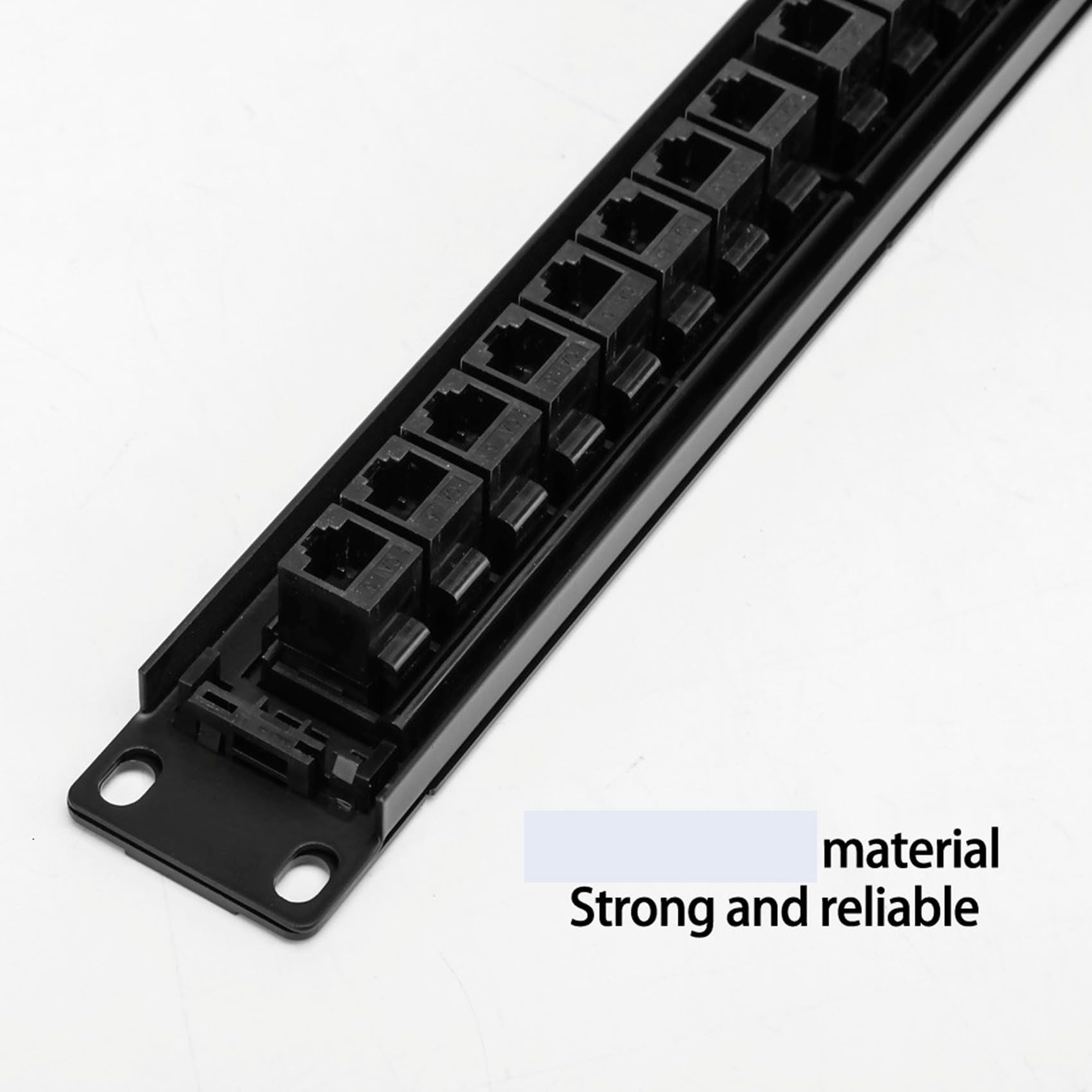 10pièces 19 Pouces 1U Armoire Rack Pass-Through 24 Ports CAT6 Panneau de Brassage Port de Contact RJ45 (Port de Contact RJ45) Cadre Modulaire
