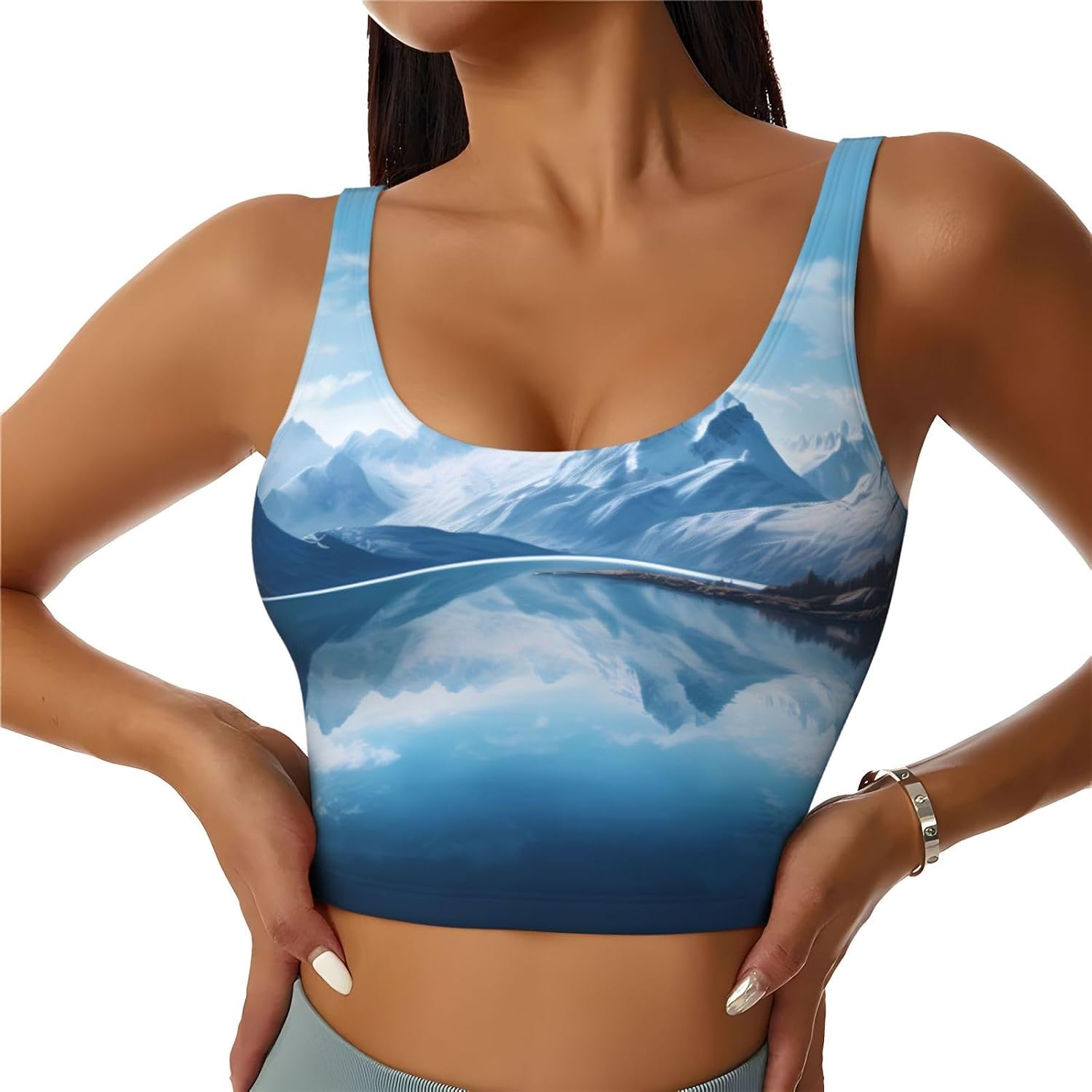 lochs Printed Women's Sports Vest, Suitable for Yoga, Pilates and Fitness Training -