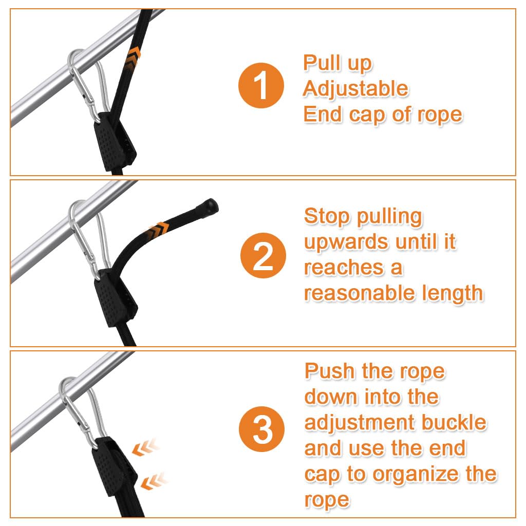 STHIRA® 2 Pcs 3.3ft Bungee Cord With Metal Hooks for Bike Luggage — Amazon image 3