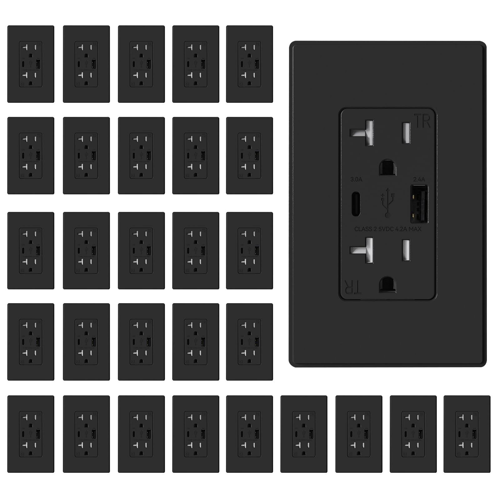 USB Outlets with Wall Charger - 6 Pack -16 USB Outlets with Wall Charger - 6 Pack -16