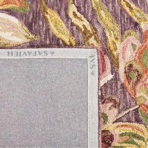 Image of Sifa Carpet Crafted with Care: Premium Hand-Tufted Wool Carpets Royanna Traditional Design Handmade Area Rugs, for Your Room Purple Color Size 3x5 feet (90x150cm)