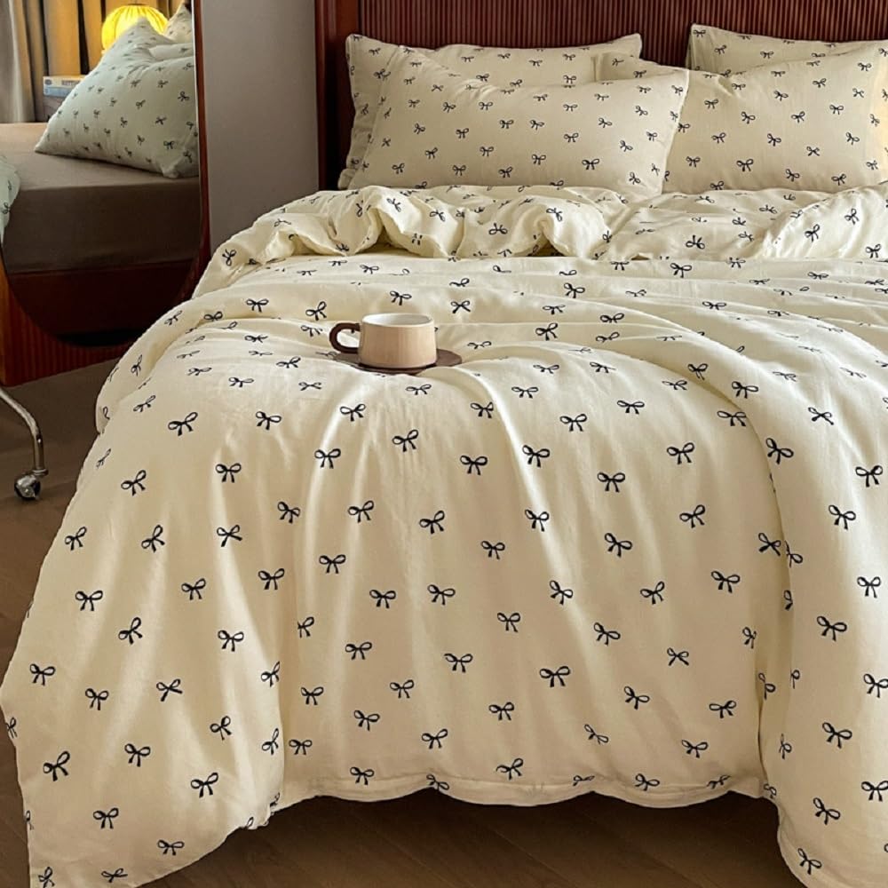Lanqinglv Beddengoed 135 x 200 cm meisjes kinderen blauw wit vlinder beddengoed van microvezel, Öko-Tex beddengoedset bloemen dekbedovertrek met ritssluiting en 1 kussensloop 80 x 80 cm