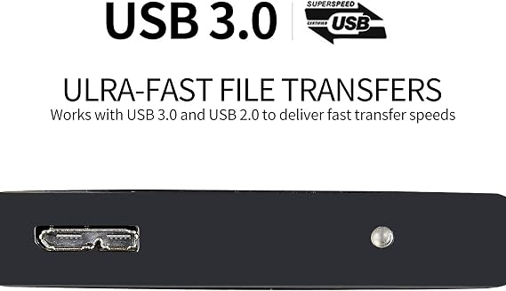 Portable SATA External Hard Drive HDD 2TB 1TB 500GB USB3.0 Ulra-Fast File Transfers for Windows, Mac and Linux (500GB, Black)