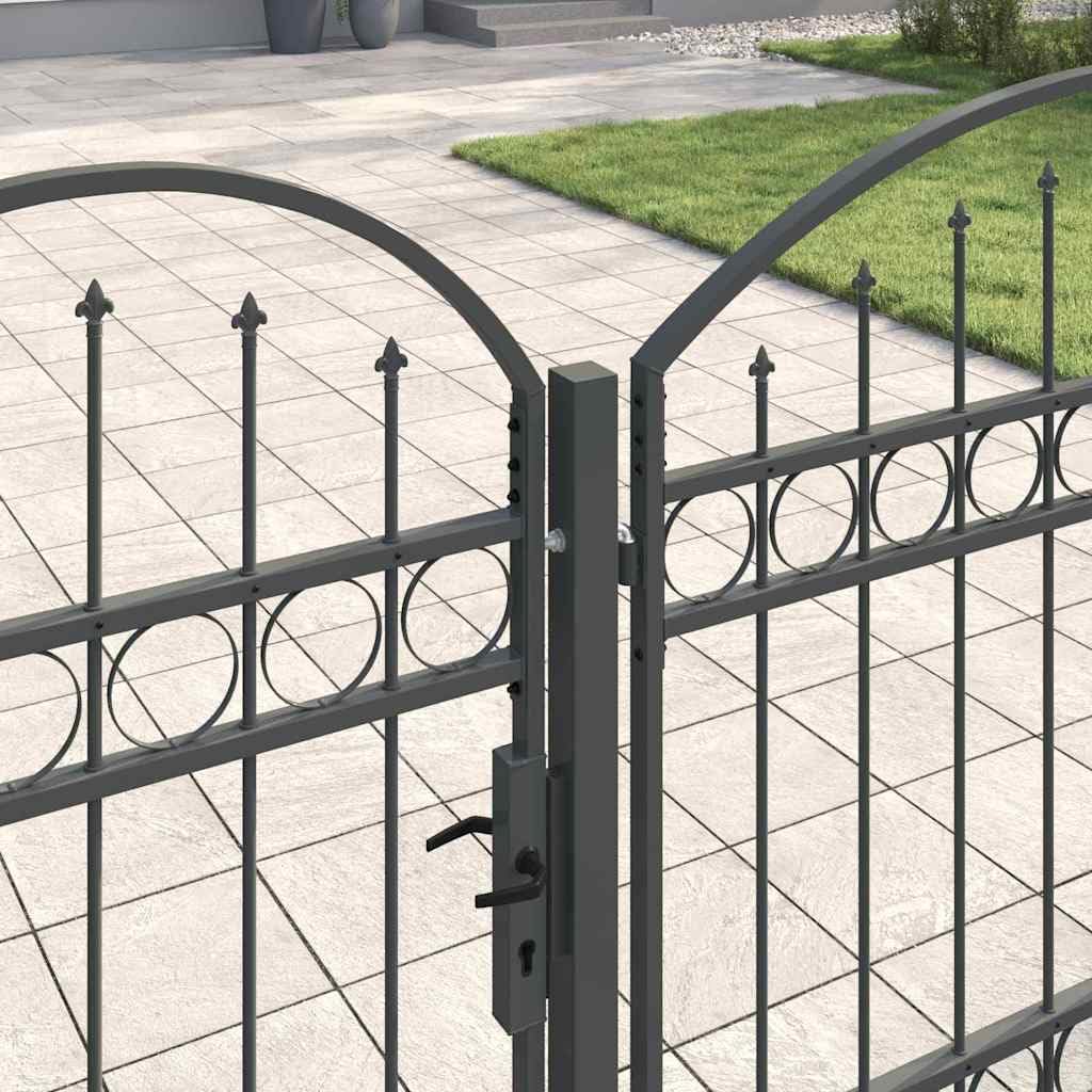 Gartentor verschließbar bogenförmig 4 x 1,25 m grau