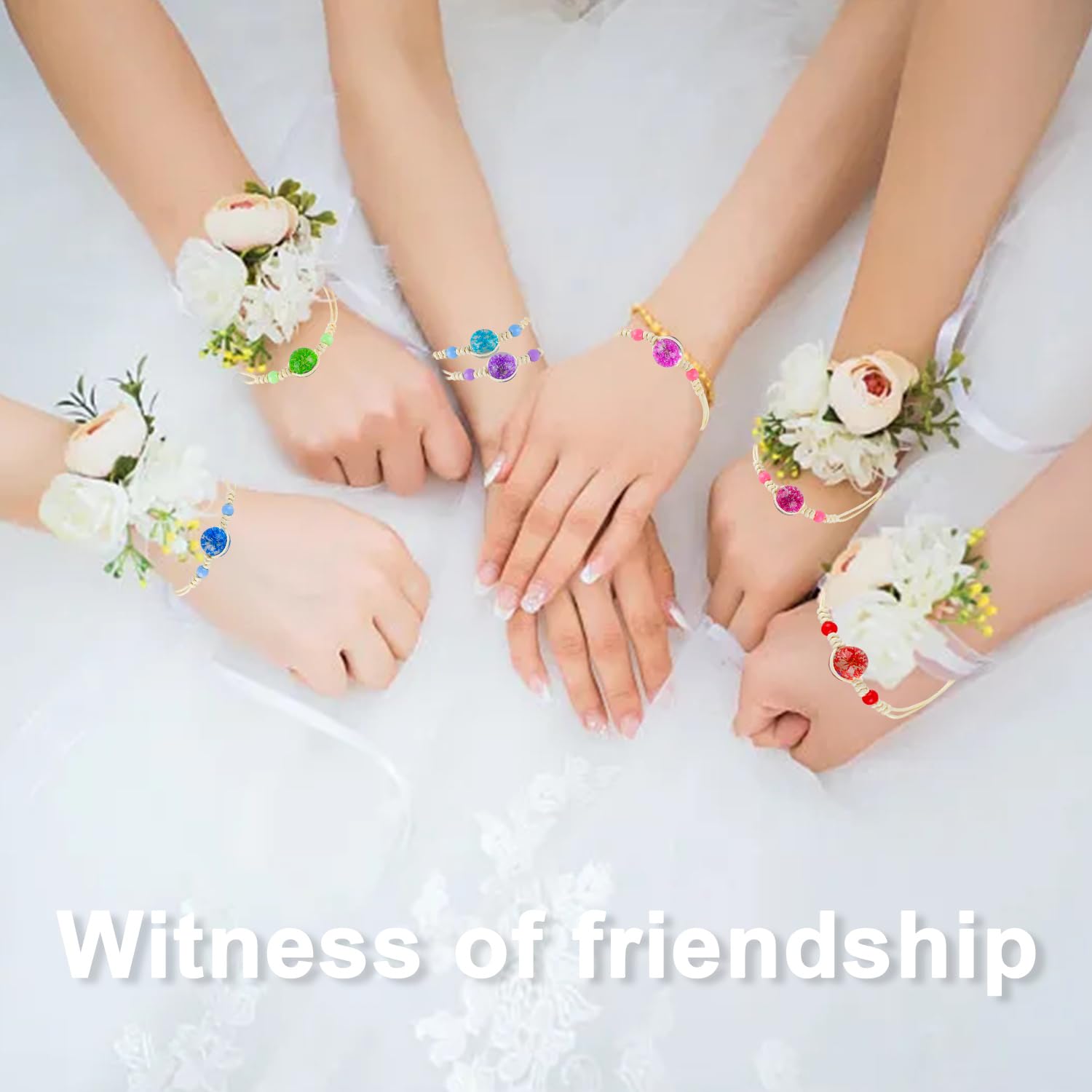Augesak 10 Pièces Bracelet Amitié, Bracelet Tresse de Fleurs, Bracelet Amitié Fille, Bracelet Enfant Personnalisé, Tressé Ajustable Bracelet pour Femmes, Adolescentes, Filles, Cadeaux de Fête