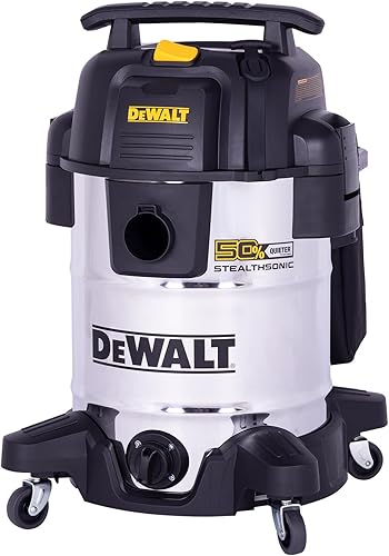 Miniatura 9 de DEWALT Aspiradora de Taller Stealthsonic de 10 galones para húmedo y seco, aspiradora de acero inoxidable resistente de 5 HP, ultra silenciosa con
