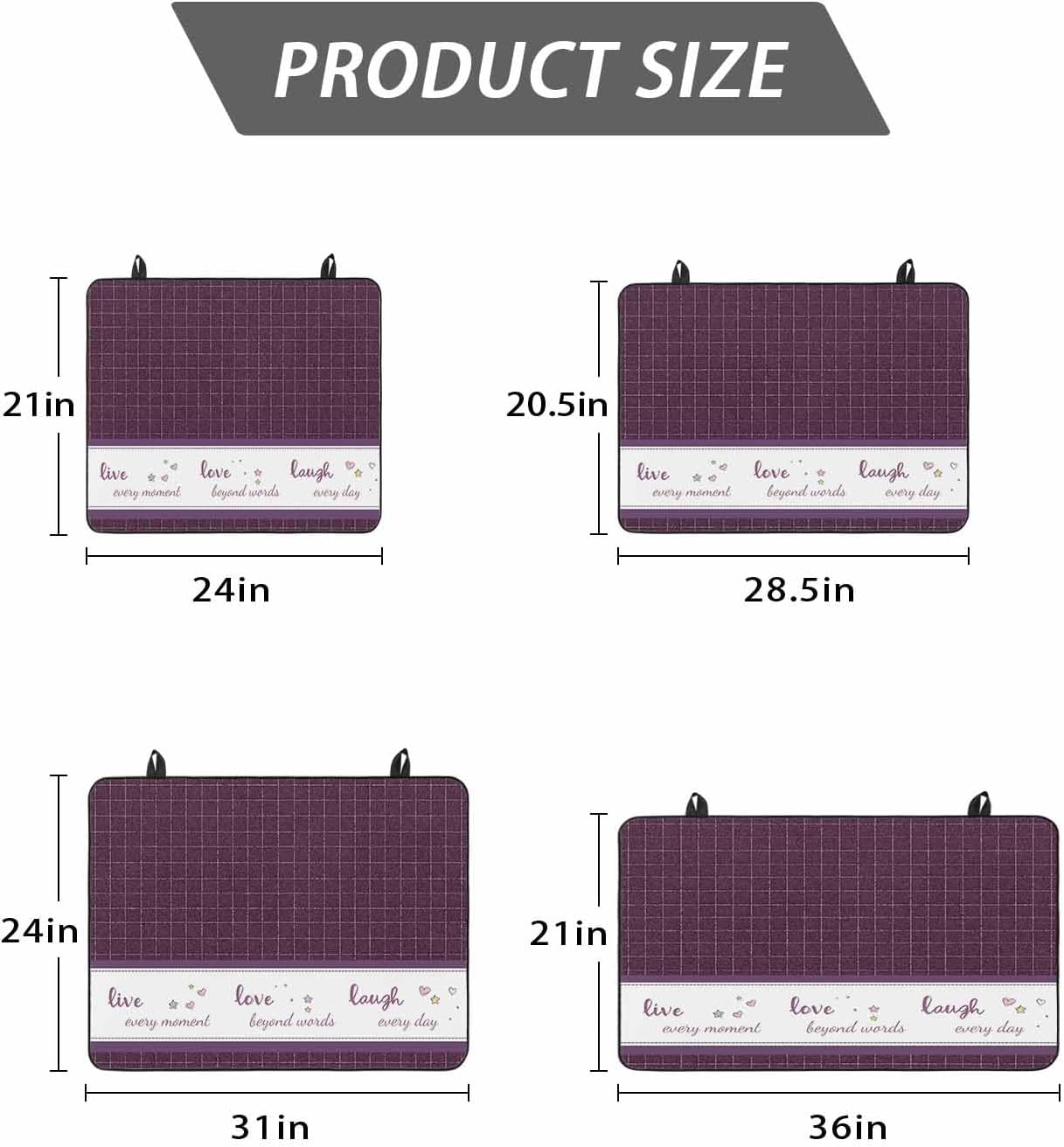 Stove Top Cover Live Love Laugh Stove Cover for Electric Stove Top Purple Buffalo Plaid Glass Cooktop Covers Anti-Slip Mat Heat Resistant Countertop Protector Kitchen Decor 31"x24"