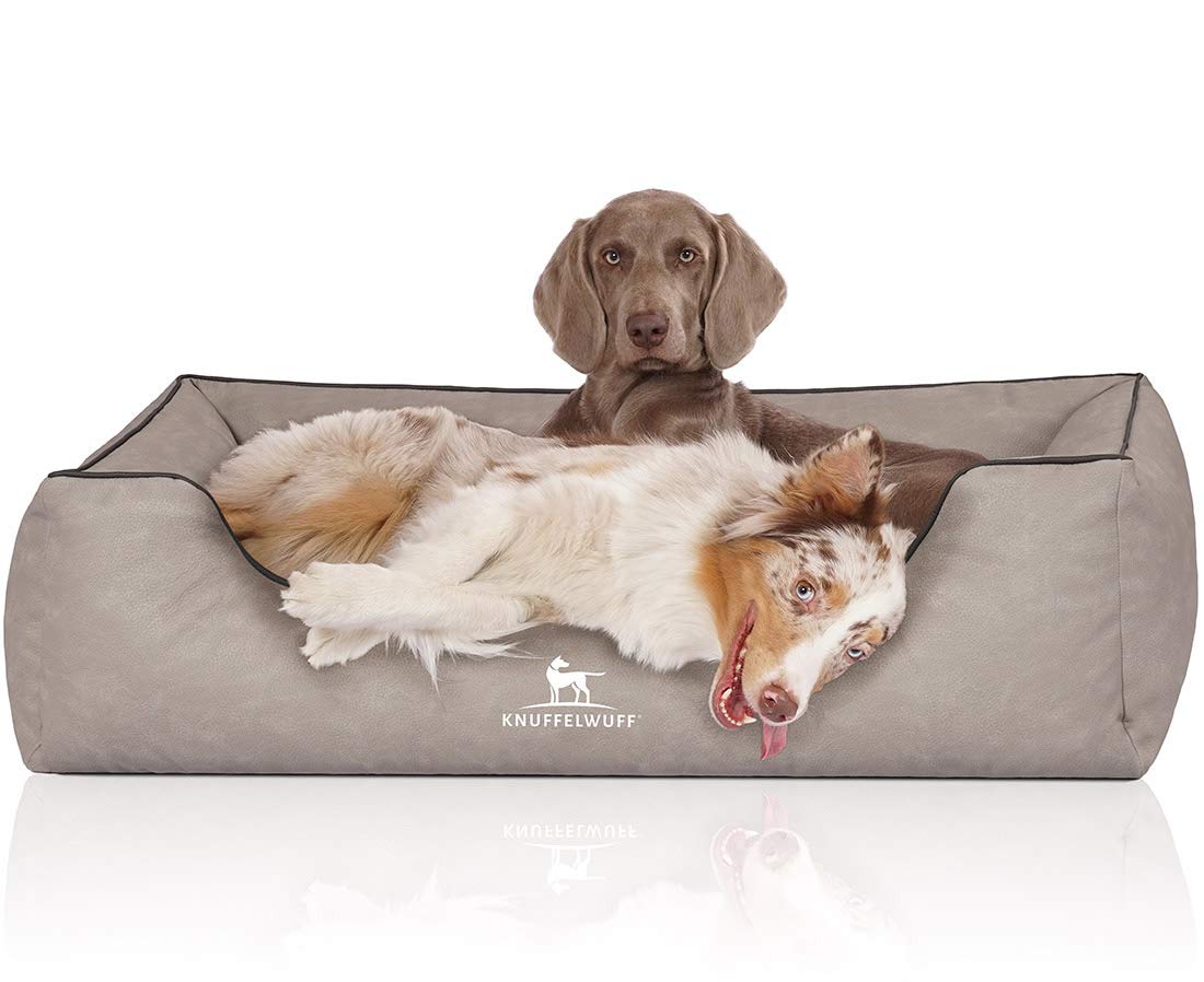 Knuffelwuff 14124-007 Scottsdale XL - Cama para Perros (Piel sintética, 105 x 75 cm), Color Gris Claro