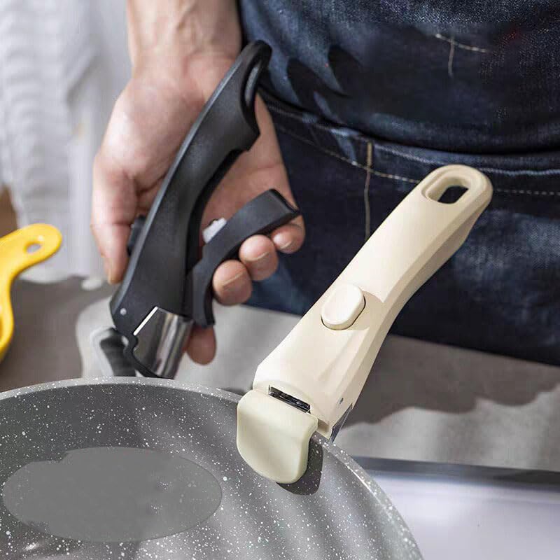 Detachable Pot Handle Replacement,Replacement Handle for Pots and Pans, Universal Pan Handle,Compatible with All Cookware(White)