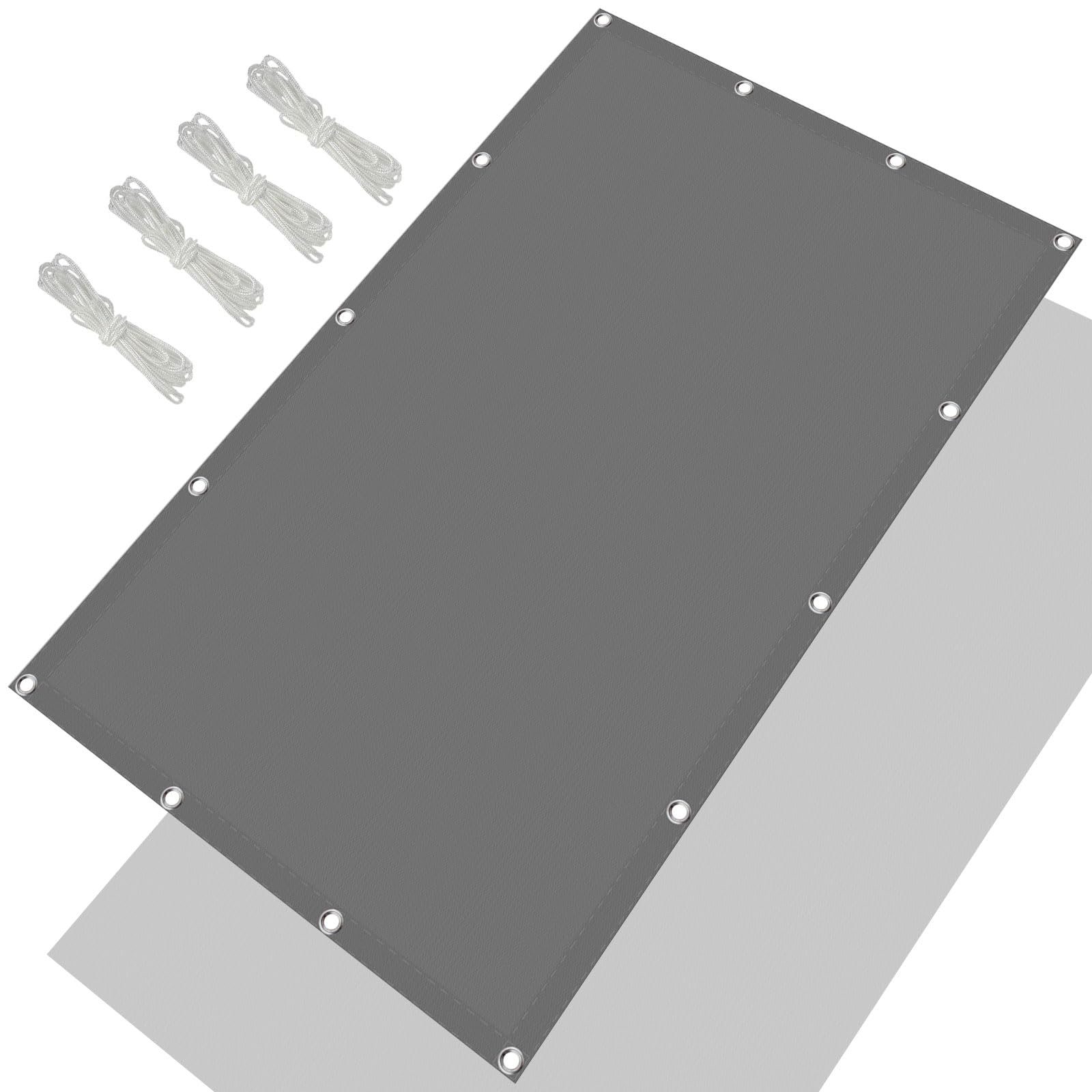 Voile d'ombrage rectangulaire 200 x 480 cm imperméable protection UV bâche jardin terrasse gris