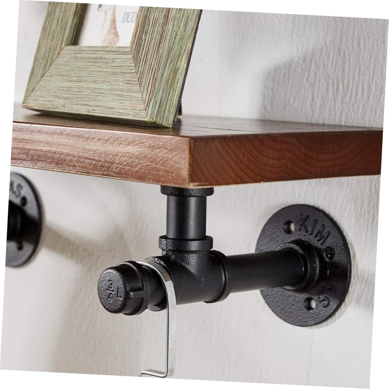 2pcs Iron Shelf Brackets Wall-Mounted Floating Shelve Bracket Pipe Holder for Home Decor DIY Shelving