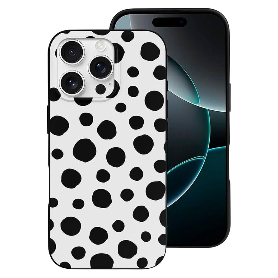 Amazon.co.jp: iPhone 16 Pro ケース ダルメシアン柄 ドット柄