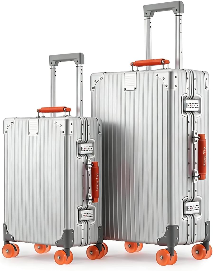 Aluminum Luggage Set（20/28）– 2026 Upgrade Zipperless Suitcase with TSA Lock, 360° Silent Spinner Wheels – Premium Aluminum-Magnesium Alloy Suitcase for Modern Travelers