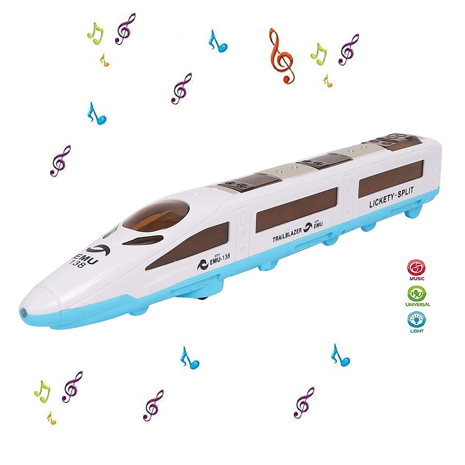 Unique Crafts Bullet Metro Express Train Lighting and Musical Toys for Kids Girls and Boys Bump and go Train Toy Birthday Gift for Children Kids- Multi Color
