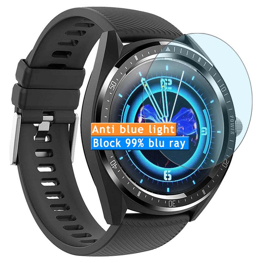 Vaxson 3-Pack Anti Blue Light Screen Protector, compatible with SANSHI 1.3" Smartwatch, TPU Guard Film Protectors Sticker [NOT Tempered Glass] New