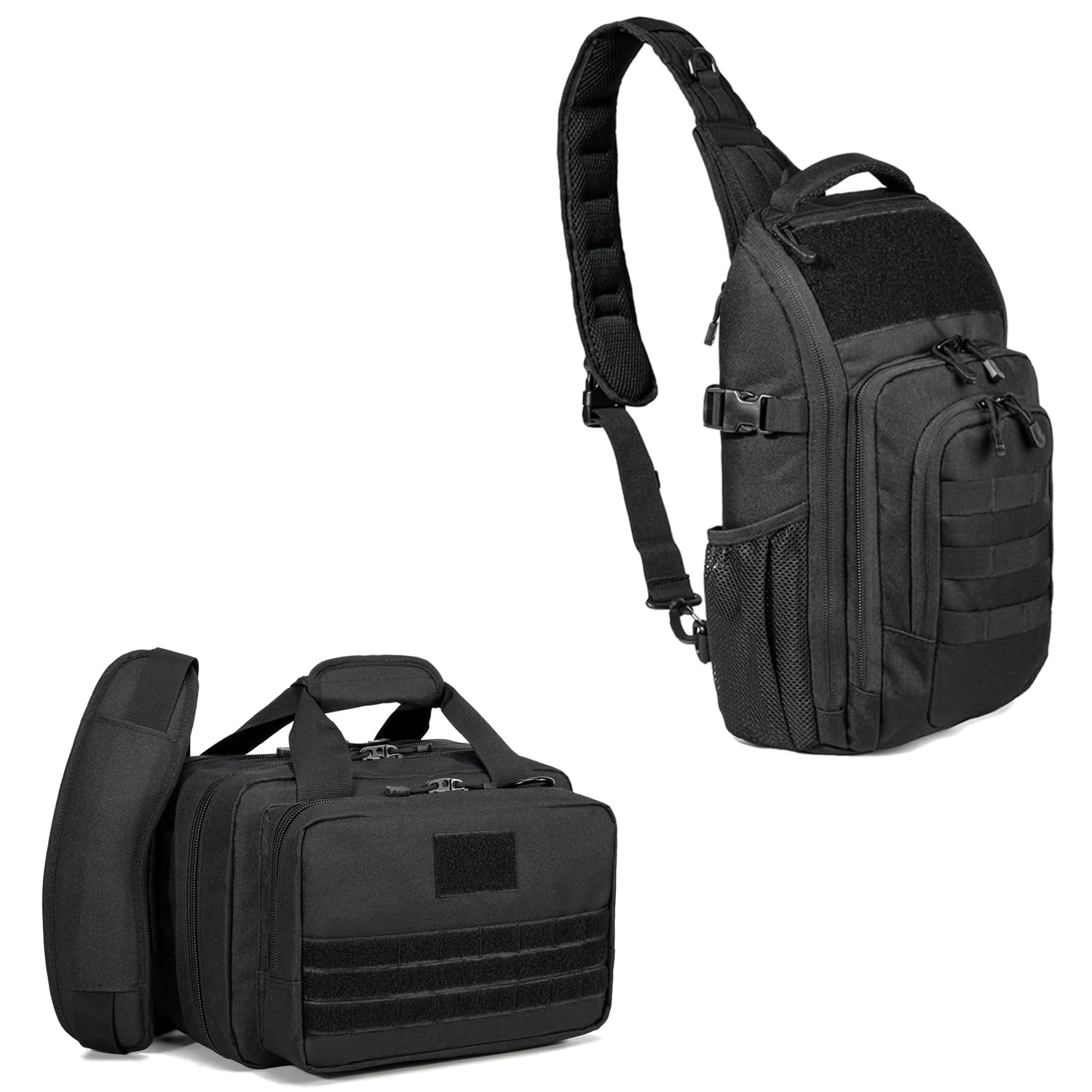 DBTAC Gun Case Bag Small Plus + DBTAC Tactical Large Shoulder Chest Pack (Black)
