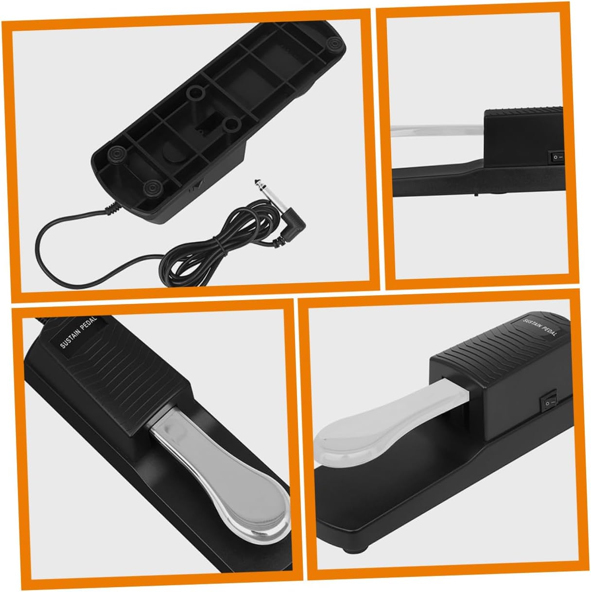 Sustain Pedal for Keyboard Electronic Piano Foot Pedal with Tone Delay Design Metal Abs Construction Compatible with Digital Pianos Keyboards