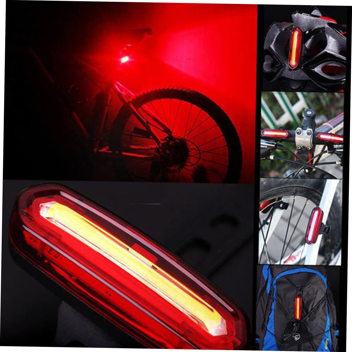 INOOMP 3 Pièces Feu Arrière De Vélo Phare De Vélo Feux De Vélo Avant Et Arrière Feu Arrière De Vélo USB Lumière Rechargeable Lumière De Guidon De Vélo Ensemble De Lumière De Vélo LED