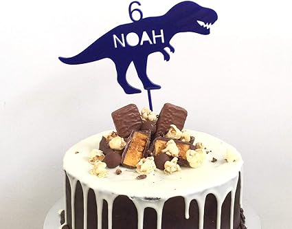Monsety Personnalise Dinosaure T Rex Trex Anniversaire Personnalisee Bleu Marine Trex Dino Bois Gateau Pour Anniversaire De Mariage Pour Gateau Funny Cadeaux De Mariage Pour Le Couple Amazon Fr Cuisine Et Maison