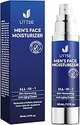 6-in-1 Creme facial para homens: creme antienvelhecimento e rugas para homens com colágeno, ácido hialurônico, vitaminas E e B, manteiga de karité - removedor de manchas escuras e tratamento de bolsas