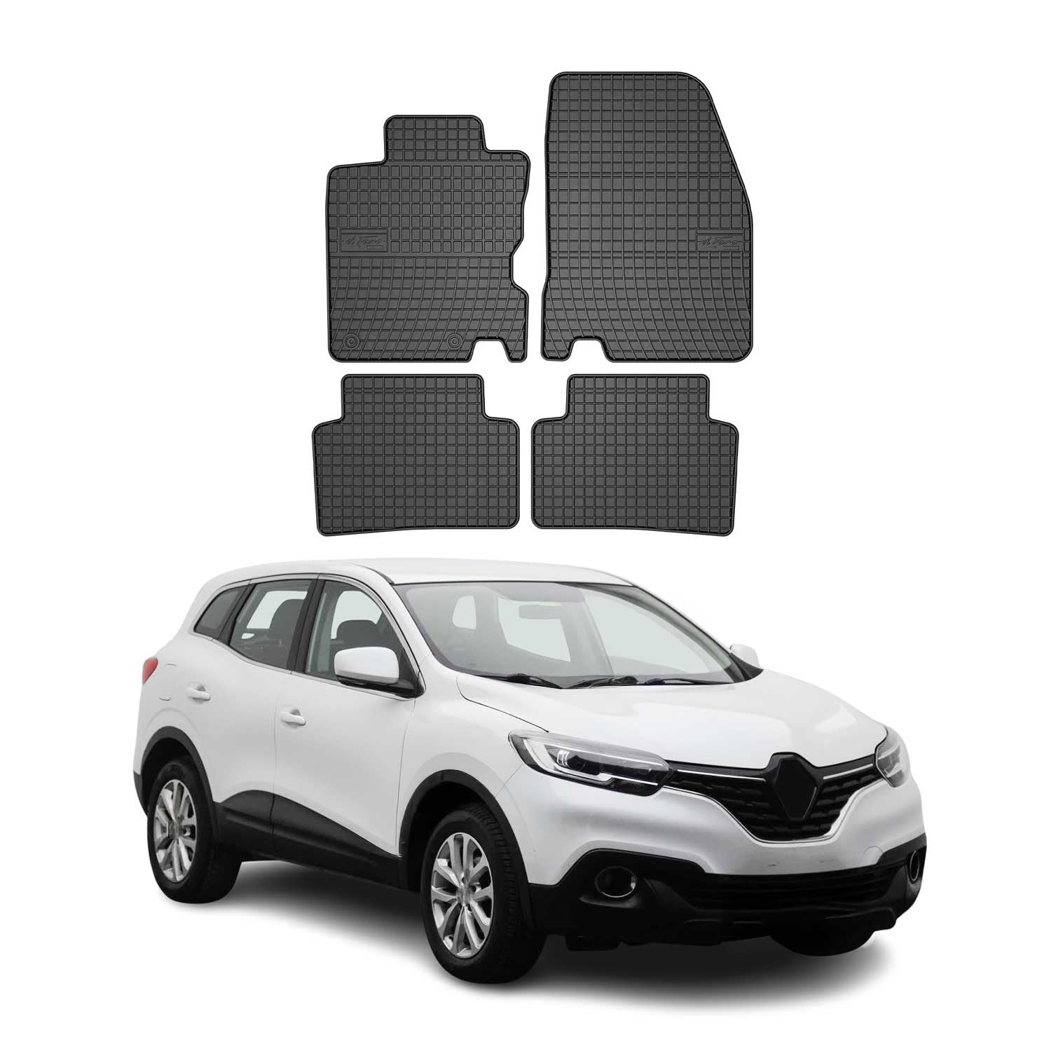 OMAC Alfombrillas de Goma Compatibles con Renault Kadjar 2015-2018 Alfombrillas de Coche Goma Negro 4tlg