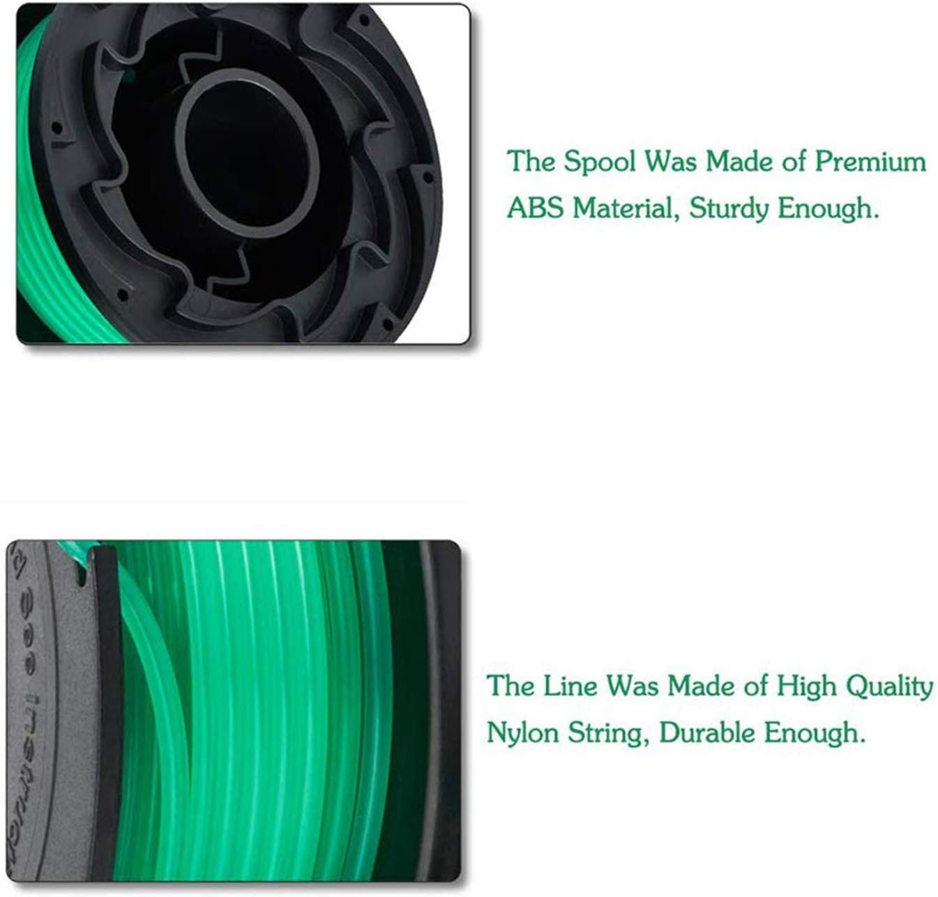 GH3000 Trimmer Spool Replacement Compatible with Black and Decker SF-080 SF-080-BKP GH3000R LST540B LST540 Auto Feed Weed Eater, SF080 Spool Refills 20ft 0.080 inch Single Line, GH3000 Spool