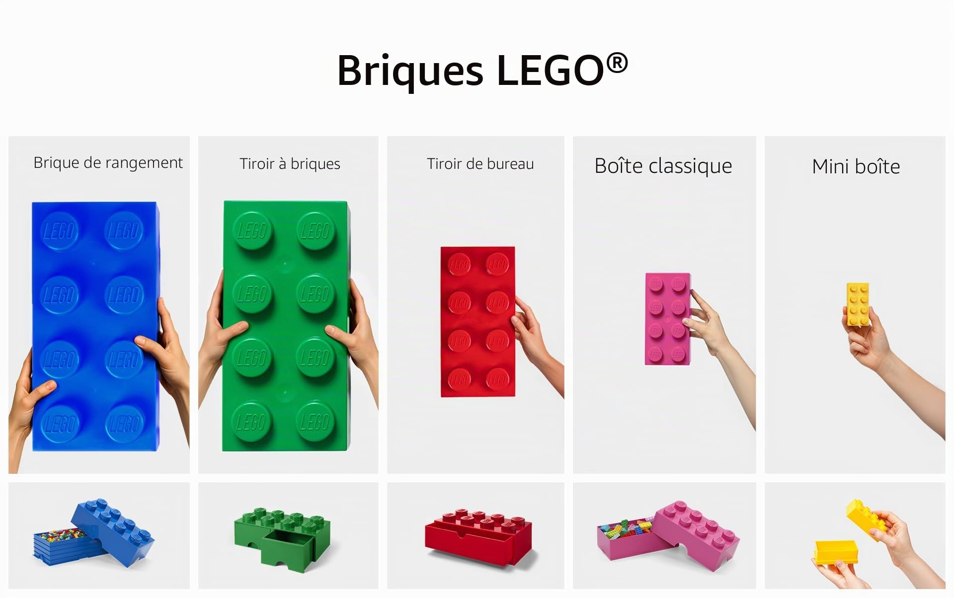 LEGO-40051734 Brique de Rangement Empilable 4 avec Tiroir, Solid, 40051734, Vert, 25 x 25 x 18 cm