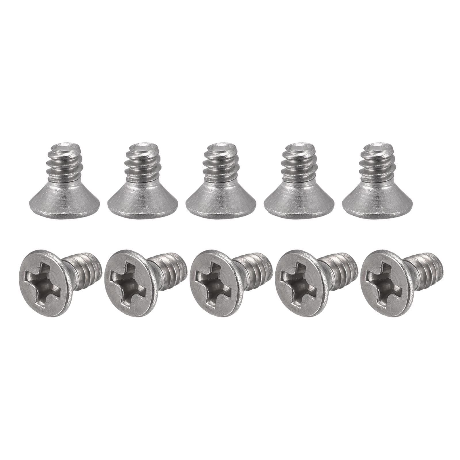 Lot De 200 Vis Cruciformes 6#-32x1/4 - Tête Plate, Acier Inoxydable 304 Par Uxcell