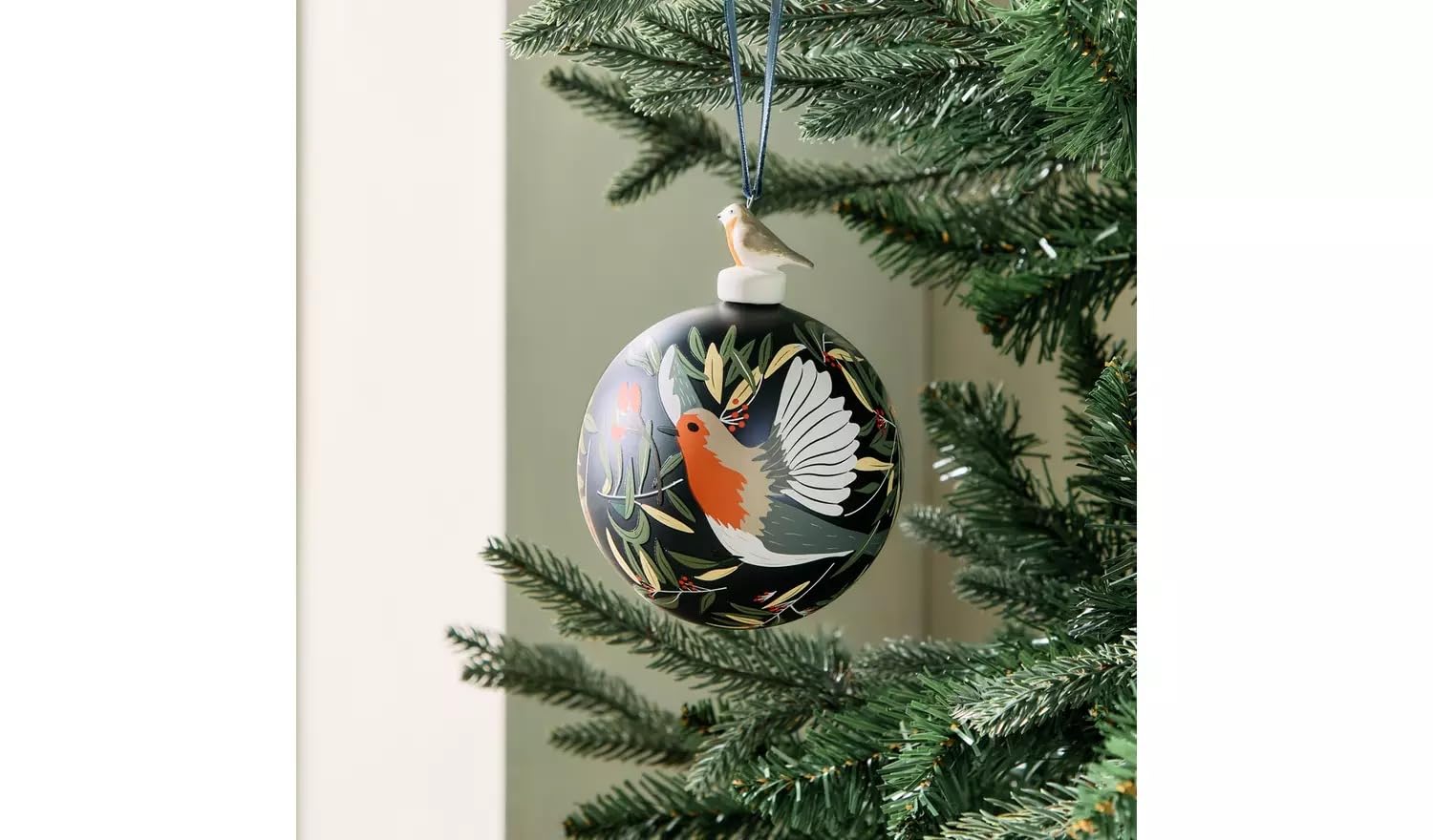 Aidni Multicolor Single Painted Robin Christmas Bauble