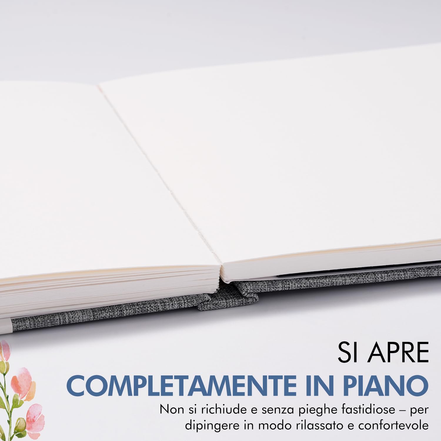 Sketchbook Acquerello 19x19 cm - 100% Cotone, 30 Fogli 300 g/m², Carta Pressata a Freddo Senza Acidi, Watercolor Sketchbook con Copertina Rigida, Ideale per Urban Sketching, Disegno e Hand Lettering