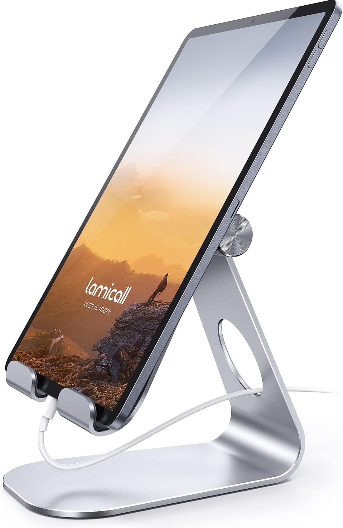 Tablet Stand, Adjustable Tablet Holder - Desktop Stand Dock Holder Compatible with 4-13" Tablet Such as iPad Pro 11, 9.7, 10.5, 12.9 Air Mini 4 3 2, Kindle, Nexus, Tab, Silver