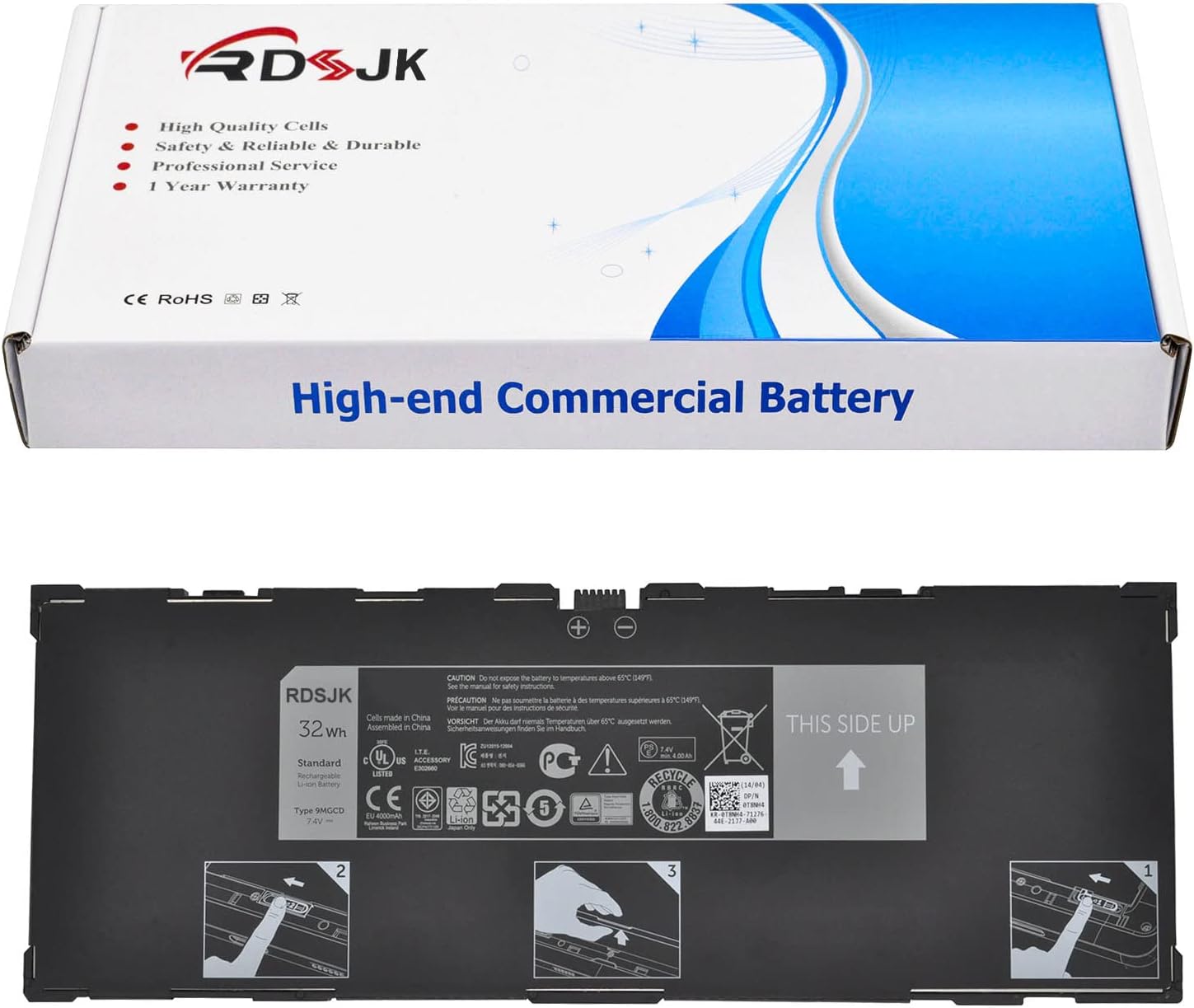 9MGCD Laptop Battery for Dell Venue 11 Pro 5130 5130-9356 7130 7139 32 5130 T06G 7140 Series Tablet 09MGCD T8NH4 0T8NH4 XMFY3 0XMFY3 XRXMG 312-1453 451-BBGS 451-BBIN VYP88 0XRXMG 7.4V 32Wh