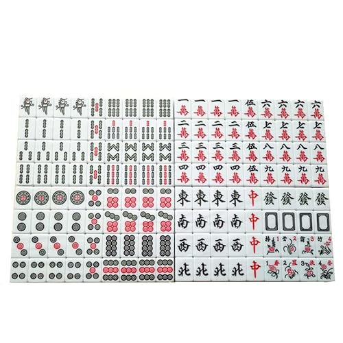 Drizzle 旅行麻将 Travel Mini Mahjong Set Traditional Chinese Version Game - Portable 146 Tiles Acrylic Material Mah-Jong - Travel Family Leisure Time - 0.8 In With Racks #TOP4