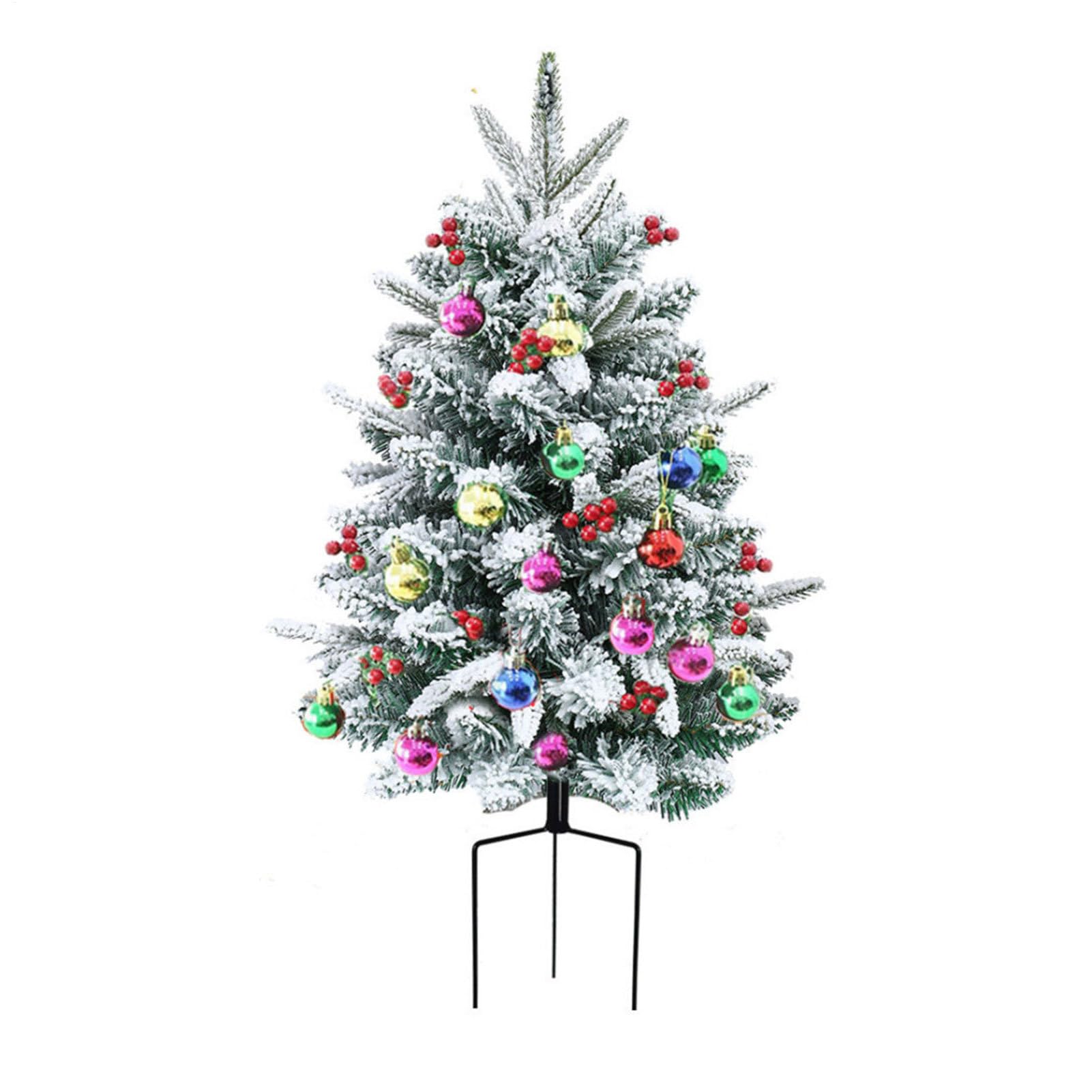 Albero di Natale da 75 cm, riempito per vasi floreali | Albero di Natale con luci integrate per giardino, portico, appartamenti e casa, festa della mamma e sentieri