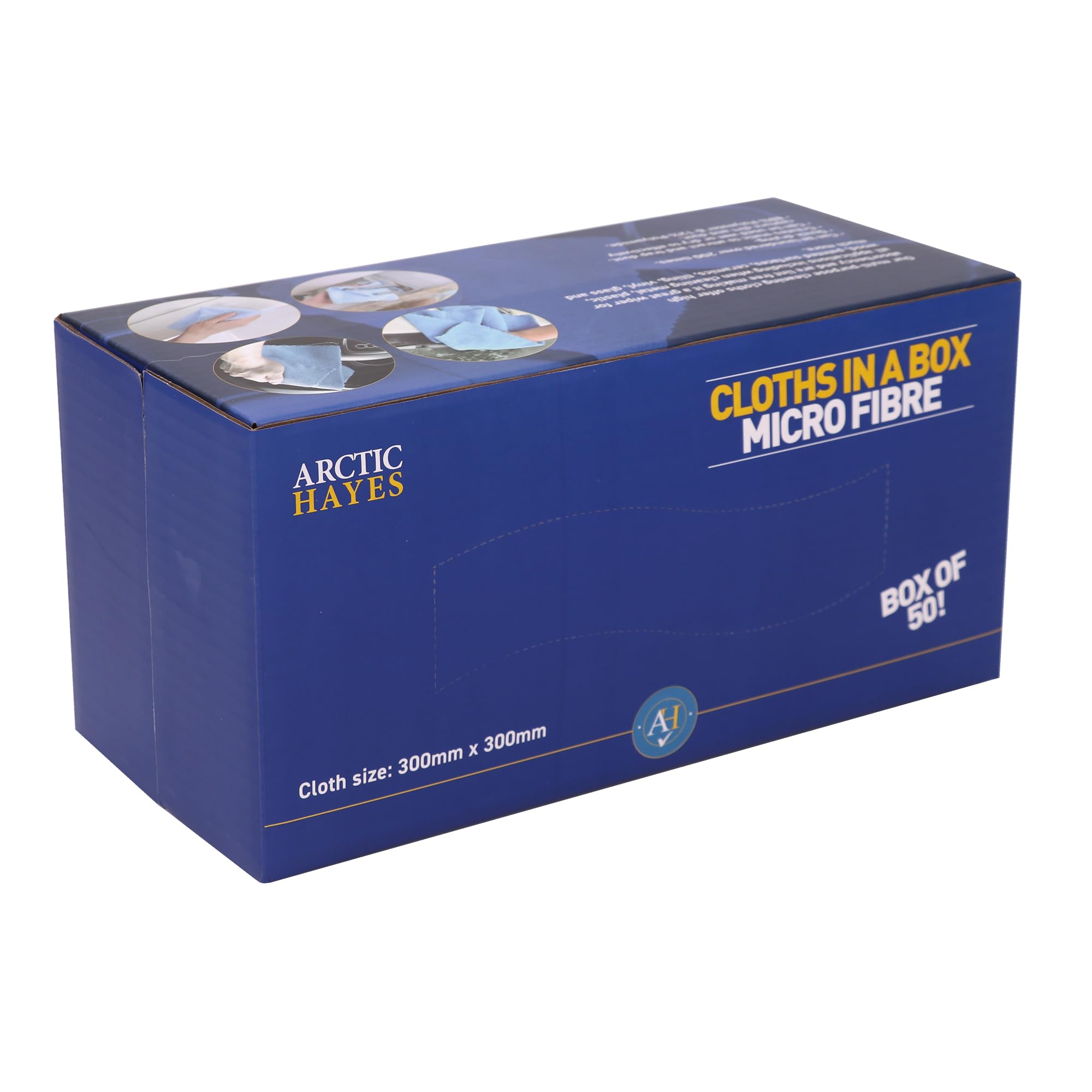 Arctic Hayes Microfibre Cloths, All Purpose Cleaning Microfibre Towels, Box of 50, Light Blue