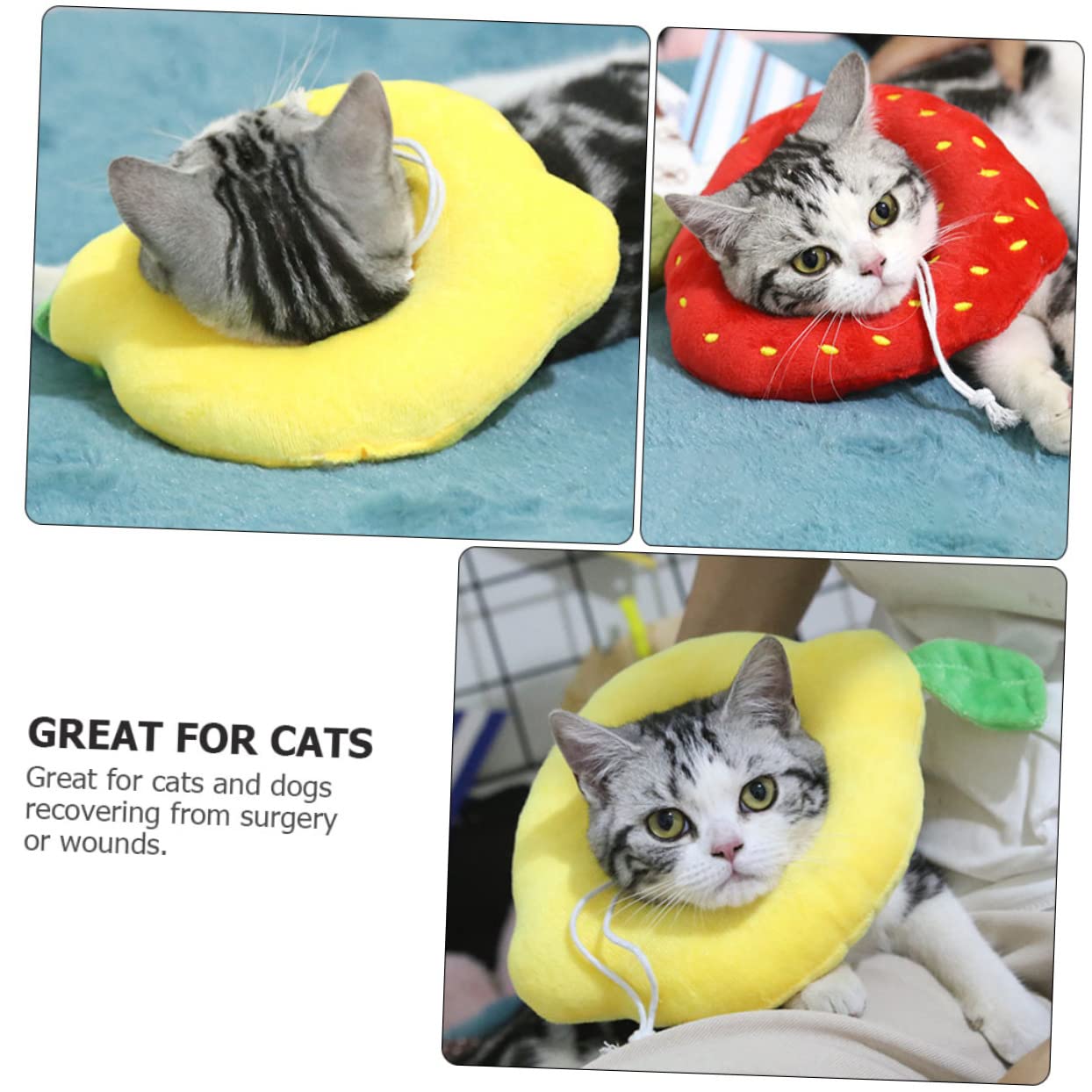 Happyyami 6pezzi Collare Per Gatti Regolabile Cono Di Design Protettivo Per Ferite e Interventi Antiscratch e Confortevole Per Cani e Gatti Di Diverse Taglie