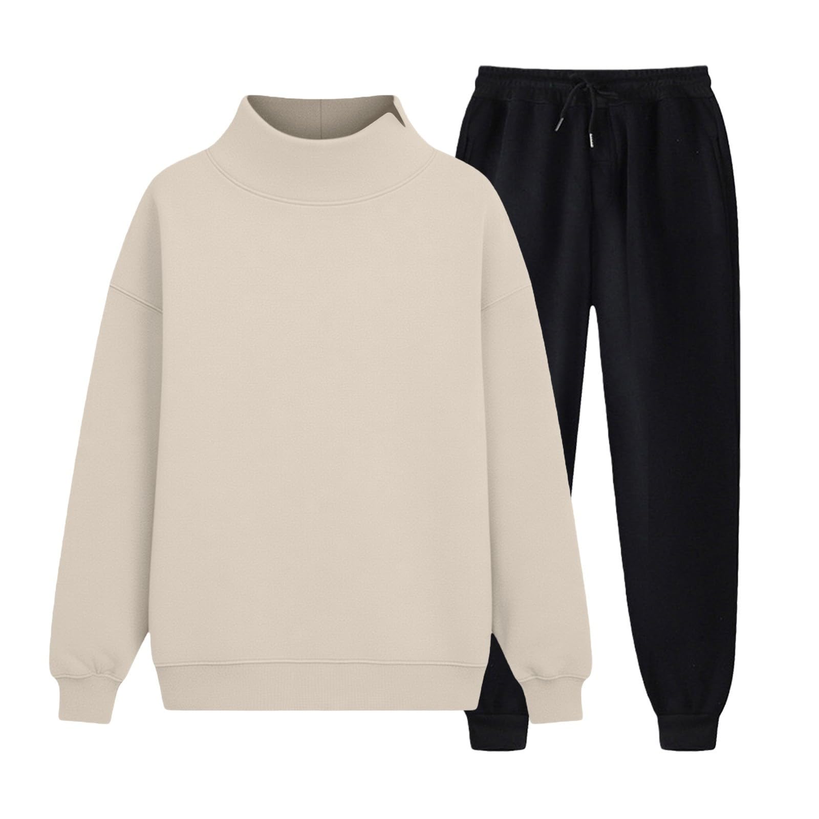 Lässiger Trainingsanzug, zweiteiliges Outfit bestehend aus langärmeligem Sweatshirt mit Stehkragen und Jogginghose – Bequeme Loungewear für den Alltag
