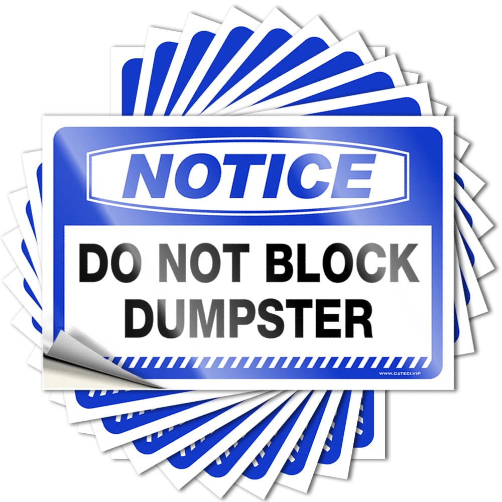 Lettering Sticker Retro Decor Waterproof Vinyl Sticker | Notice Do Not Block Dumpster Bookish Case for Dart DIY Projects(6X9CM)