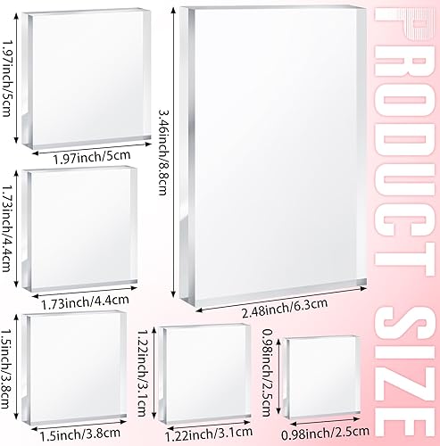 Miniatura 2 de 6 bloques acrílicos rectangulares transparentes para exhibición de joyas, bloque de pedestal de exhibición de joyas transparente, base de soporte de