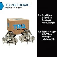 Vista 695 de TRQ Juego de 2 rodamientos de rueda trasera y conjunto de cubo con sensor ABS compatible con Ford Transit Connect 2014-2018