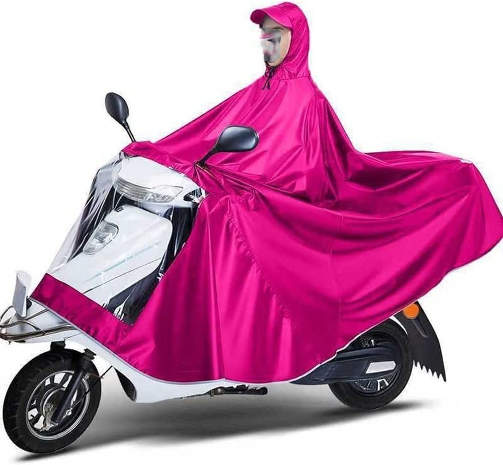 Chubasquero para bicicleta eléctrica, * funda para poncho de lluvia para scooters Poncho unisex para bicicleta/motocicleta/scooter Chaqueta de ciclismo Capa impermeable (color: rojo, tamaño: individu