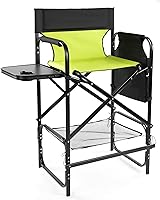 Vista 27 de Outvita Silla de Director de 26" de Altura con Asiento Plegable con Mesa Lateral y Bolsa de Almacenamiento, Soporte para 300 Libras, Silla Portátil